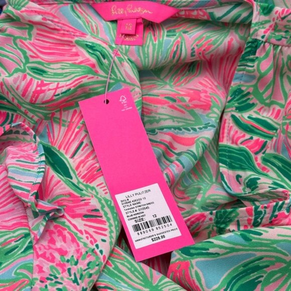 🆕 LILLY PULITZER 🧿 NWT Taviana Stretch Dress Coming in Hot Blue Horizon, Sz 12 - Picture 15 of 16